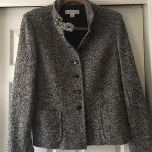 Black and white wool jacket